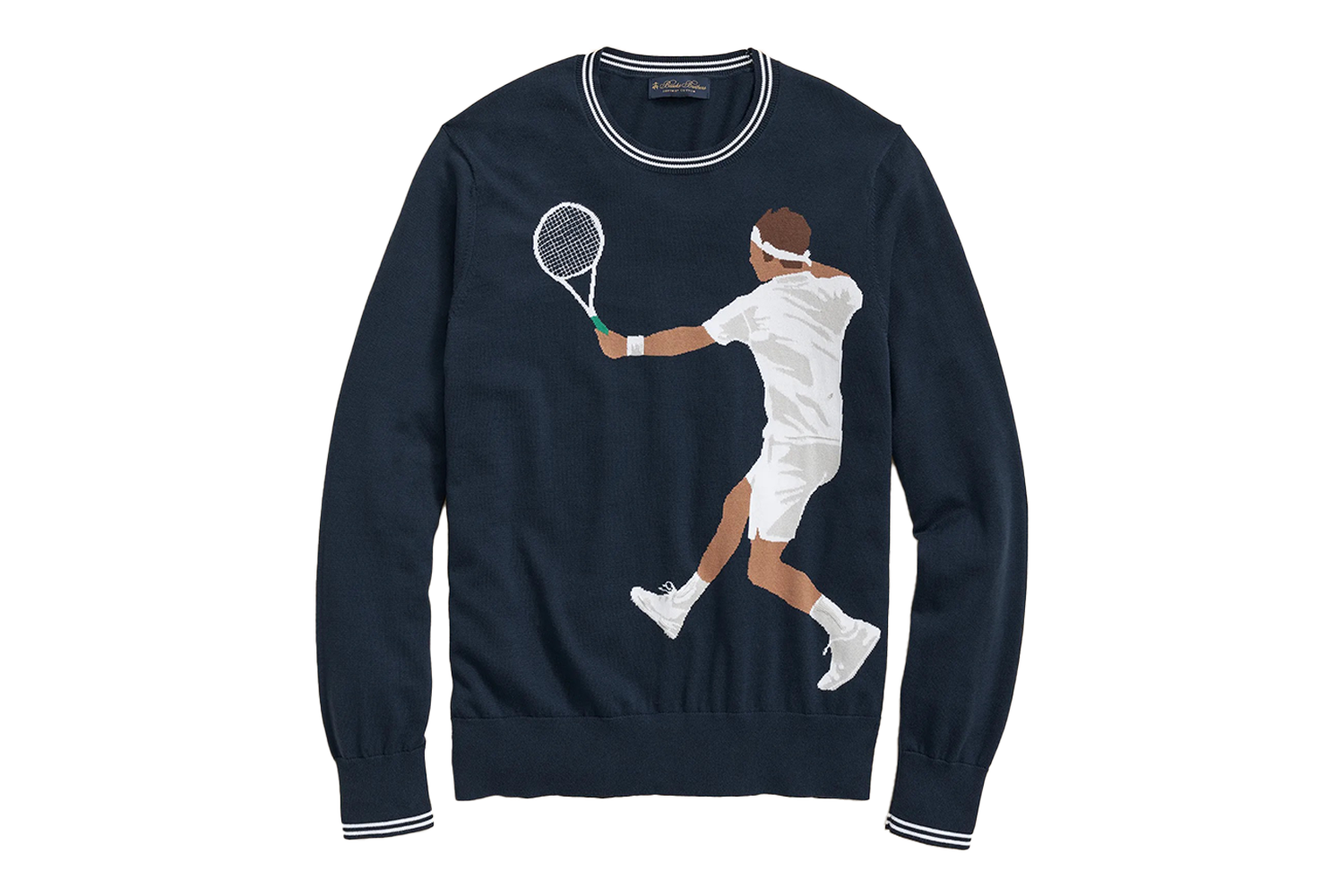 Brooks Brothers Tennis Motif Supima Cotton Sweater