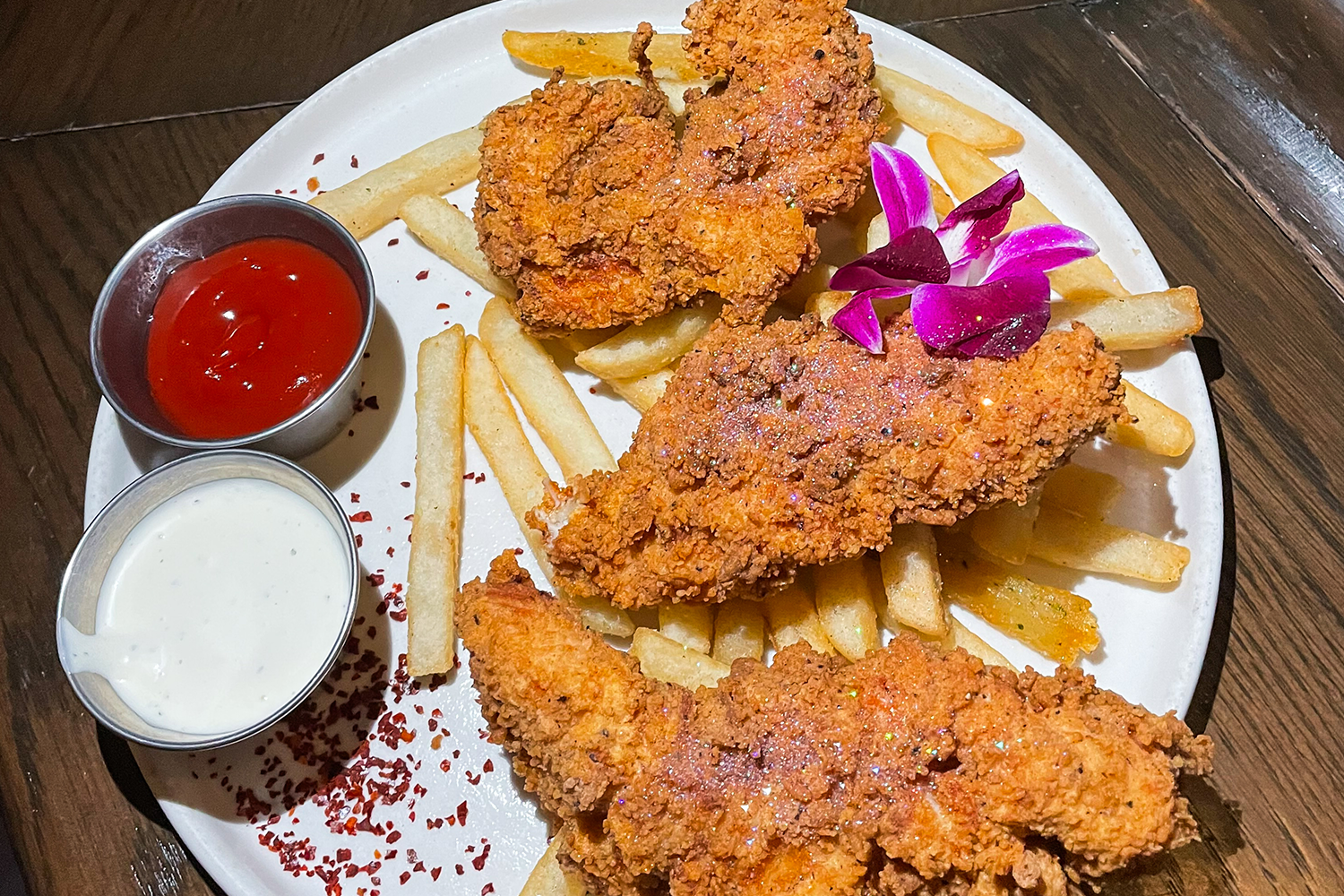 “Glitter Chicken” at the Thompson Hotel bar
