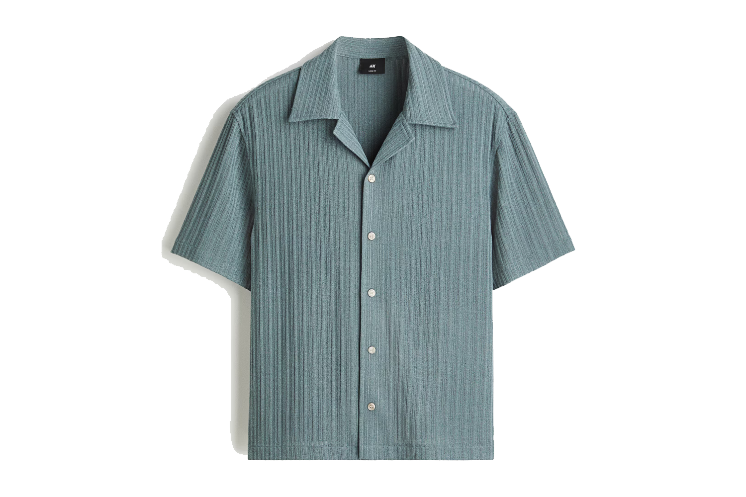 H&M Loose-Fit Rib-Knit Resort Shirt