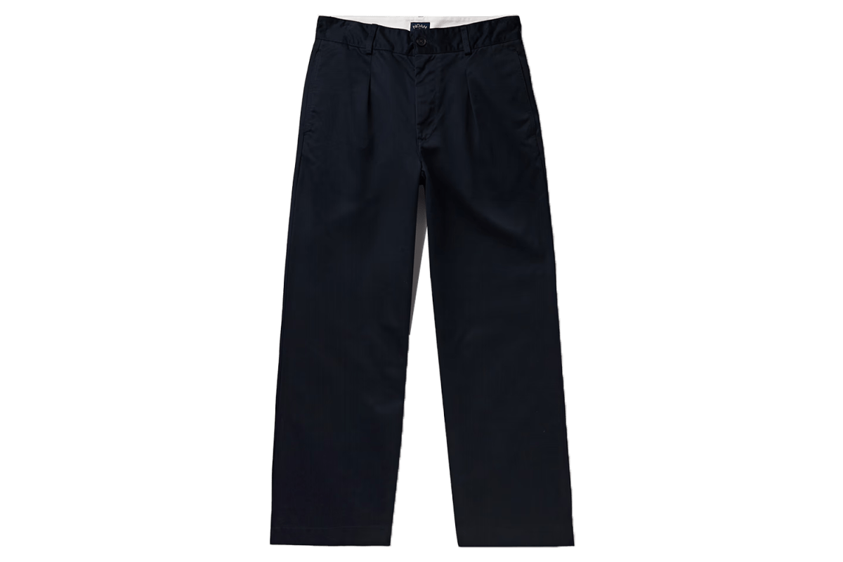 Noah Wide-Leg Pleated Cotton-Twill Trousers