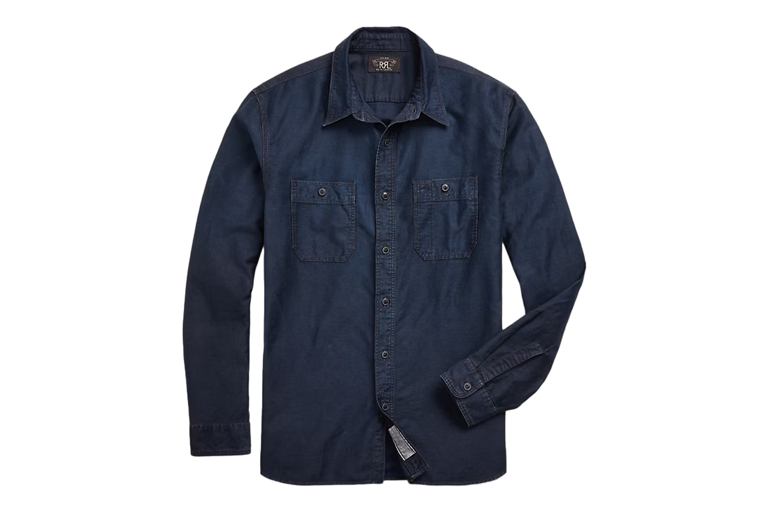 RRL Indigo Cotton-Linen Sateen Workshirt