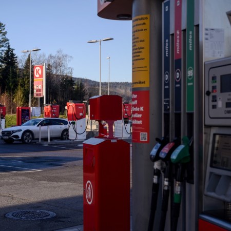 Gas station with EV chargers