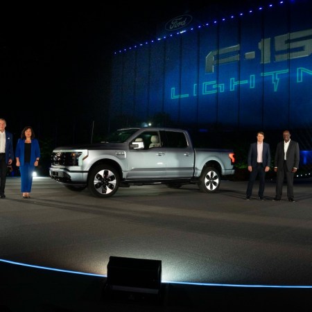 Ford executives launching the electric F-150
