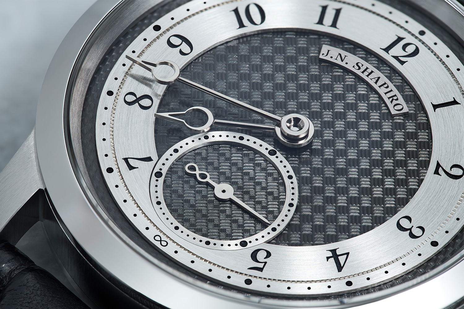 A close-up of the Infinity Series Pure watch from J.N. Shapiro