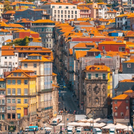 Aerial view of buildings in Porto, Portugal