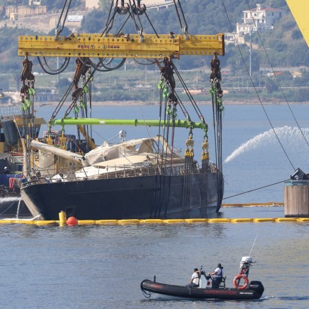 Superyacht wreckage returns to the surface
