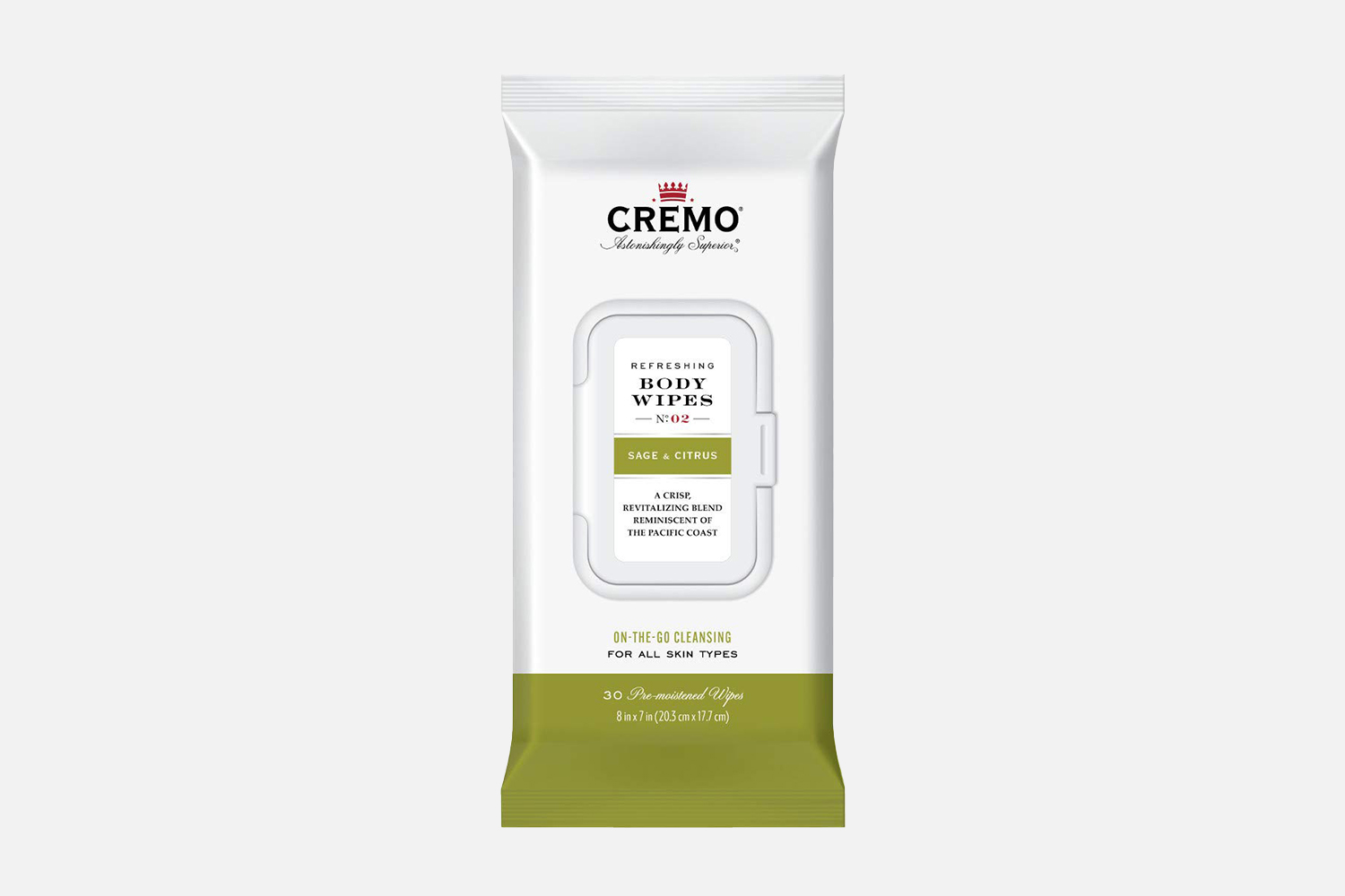 Best Smelling Wipes: Cremo Refreshing Blue Cedar and Cypress Body Wipes