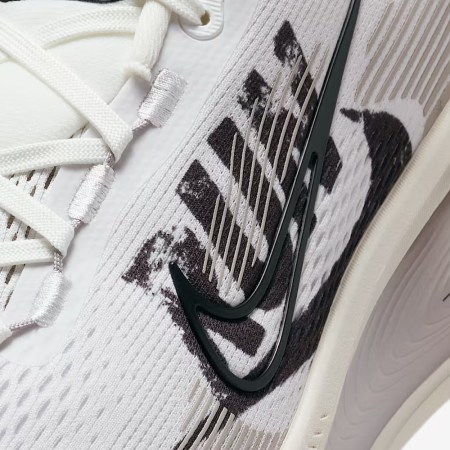 A close up of Nike's reverse swoosh logo