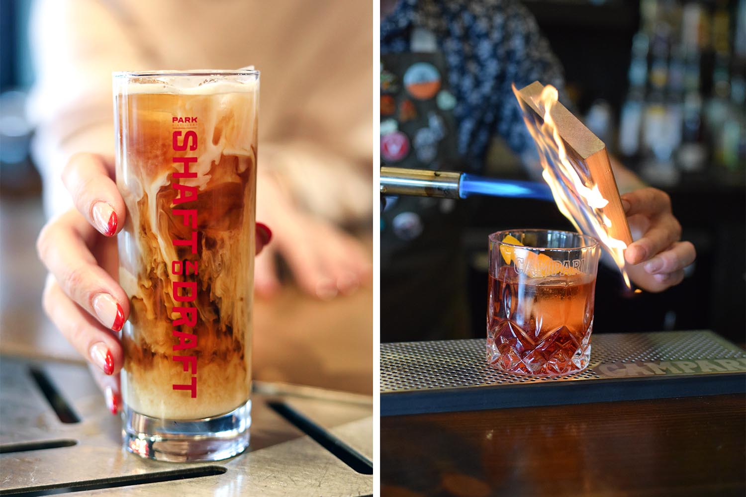 Shaft on draft and a flaming Negroni at Park Distillery