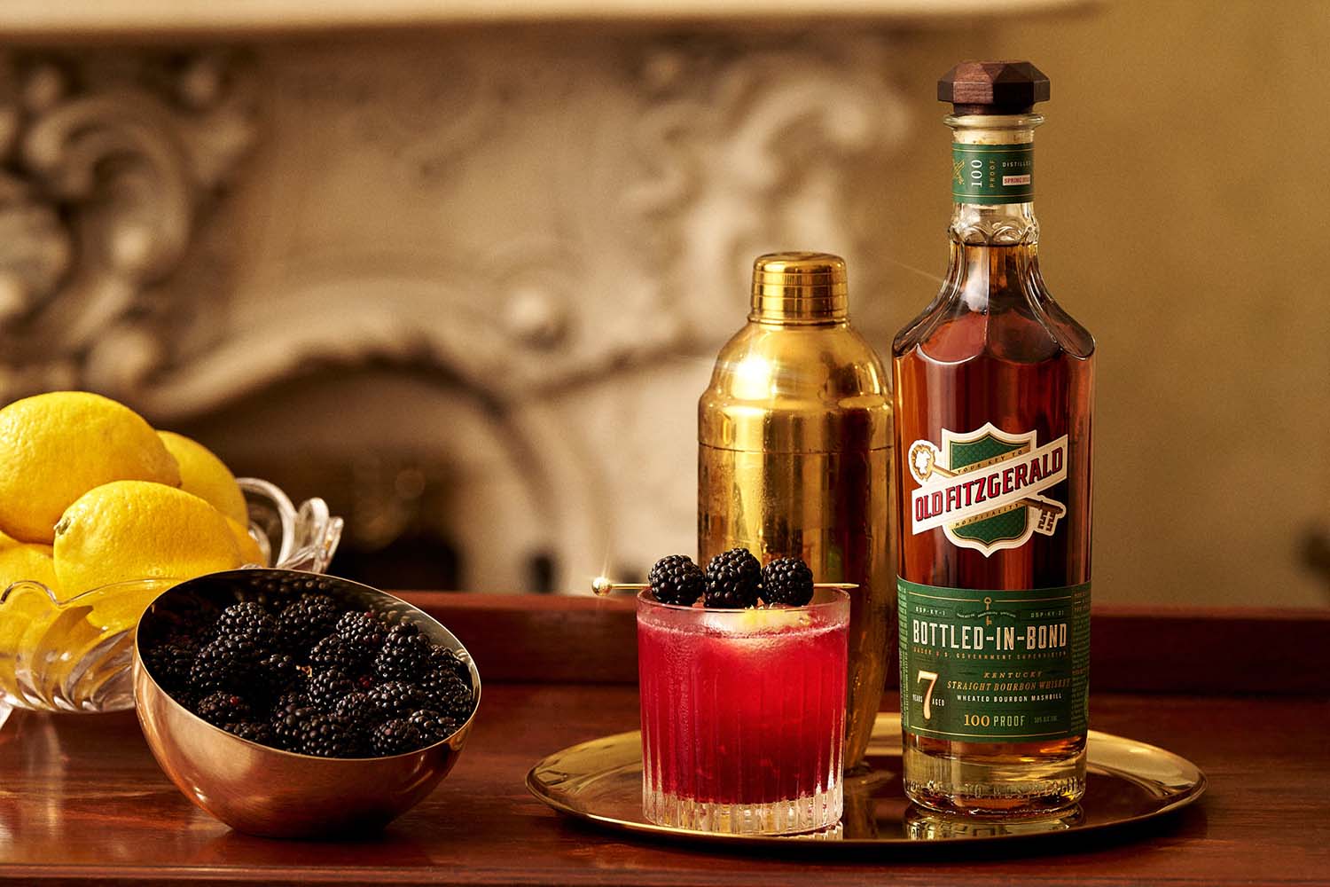 Honey Bramble Smash cocktail made with Old Fitzgerald Bottled-in-Bond 7-Year-Old Bourbon