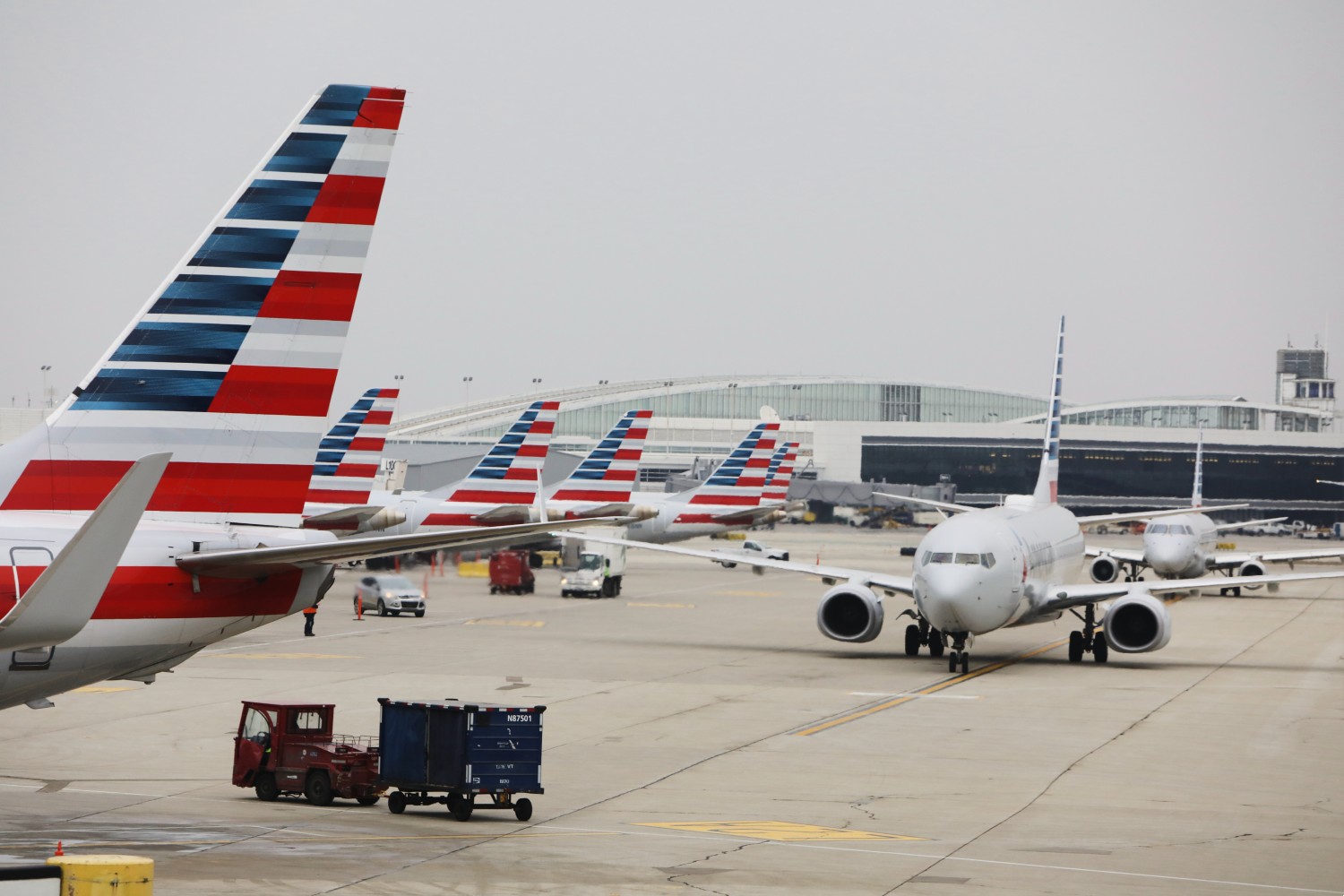 American Airlines planes on the tarmac