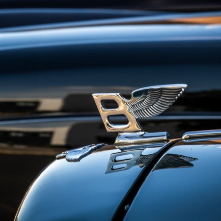 Bentley logos on two cars
