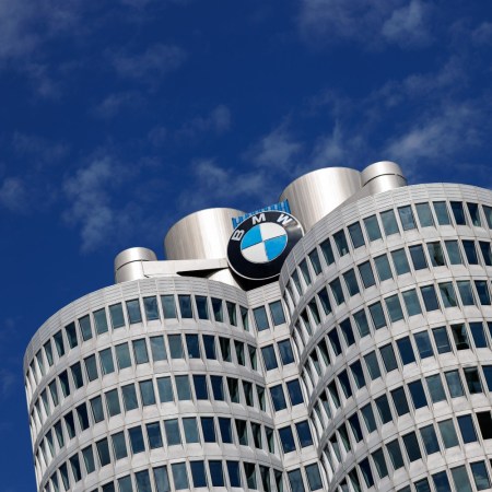 BMW logo on tower