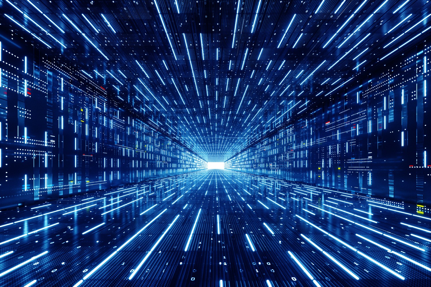 lines of data cascading into infinity