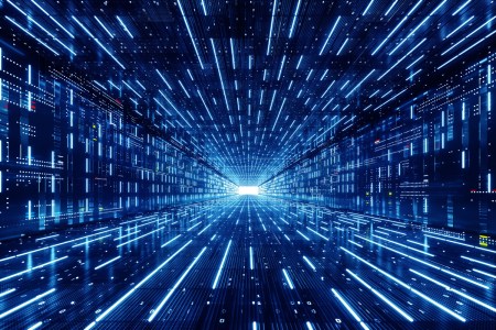 lines of data cascading into infinity