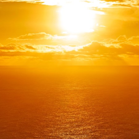 Hot sun above the ocean