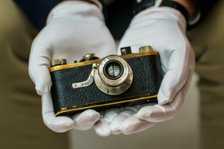 A Leica from 1924, production number 126, on display in June 2025
