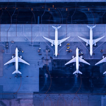 Aerial view of several planes