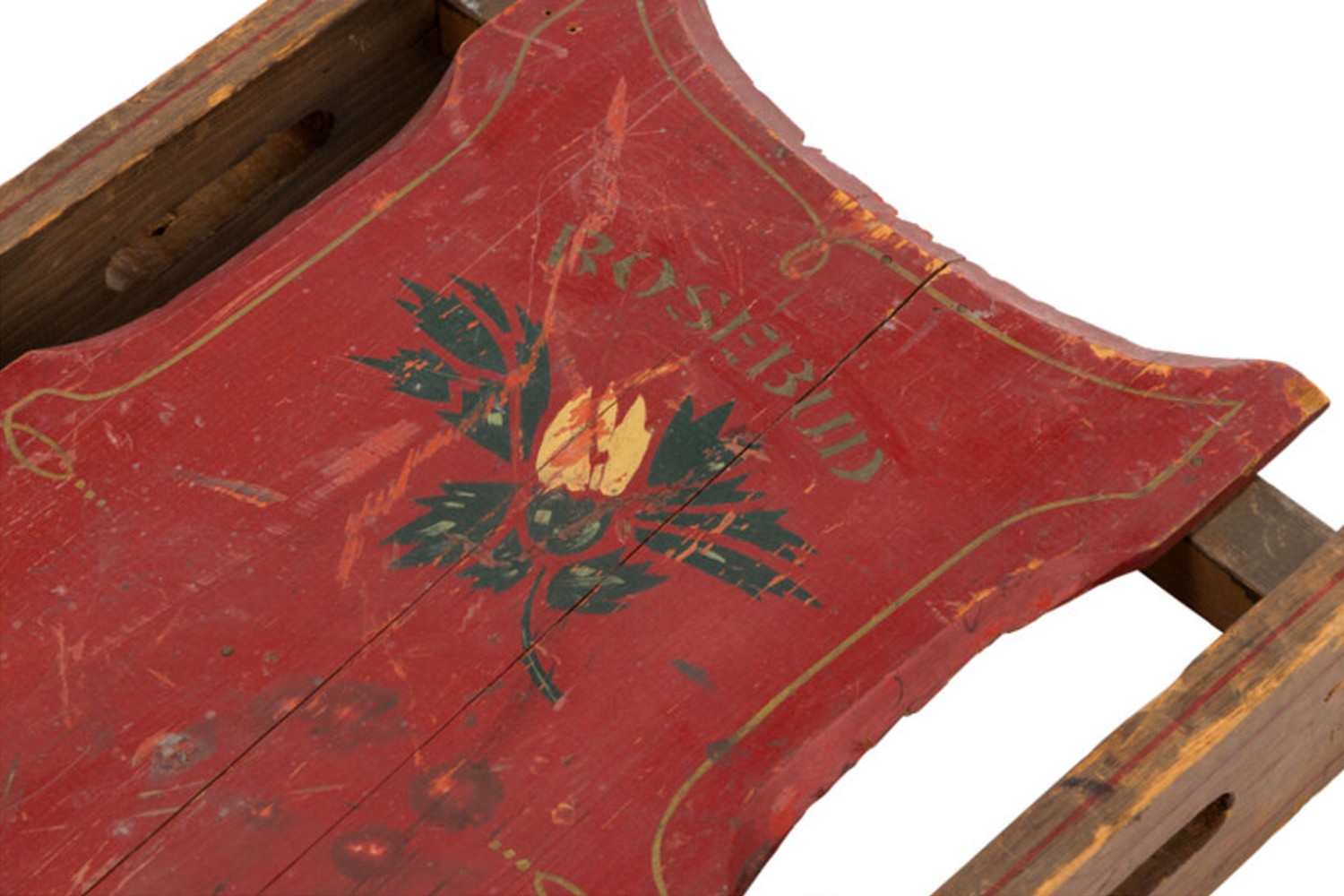 A wooden sled called "Rosebud"