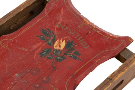A wooden sled called "Rosebud"