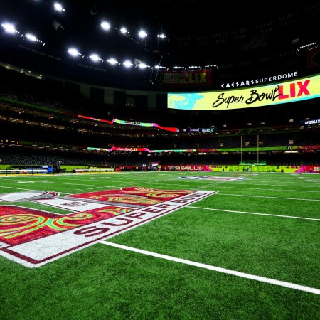 The field before Super Bowl LIX