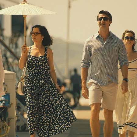 Jason Isaacs, Parker Posey, Patrick Schwarzenegger, Sarah Catherine Hook and Sam Nivola in Season 3 of "The White Lotus"