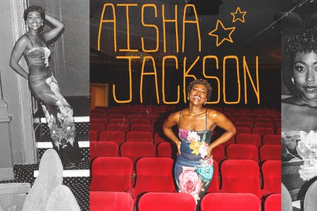 Aisha Jackson, currently starring in "The Great Gatsby" on Broadway, is photographed in the New York City's Broadway Theatre