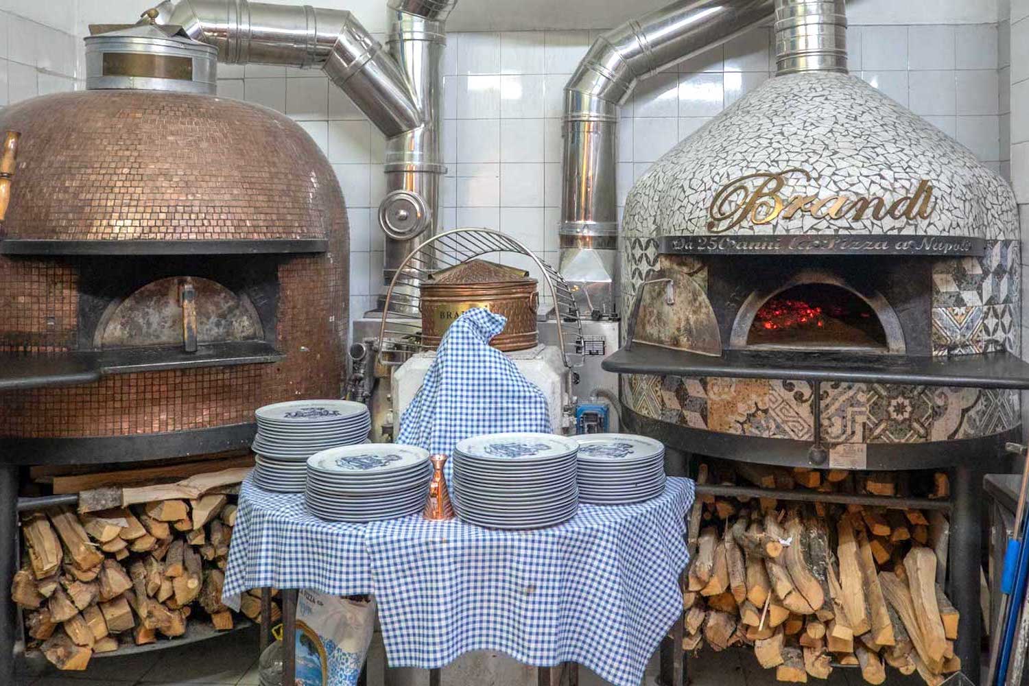 The pizza ovens at Pizzeria Brandi