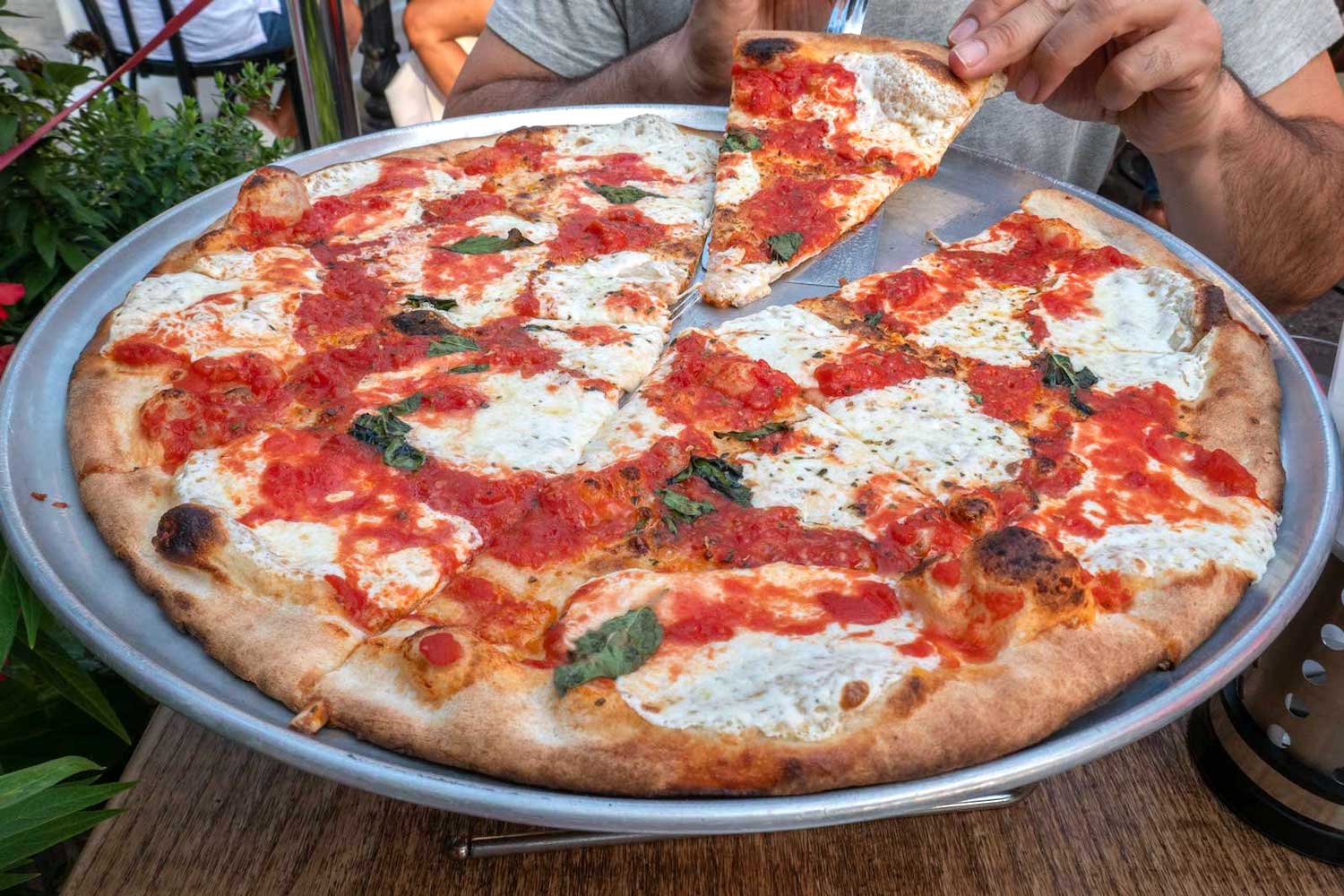 The Margherita pizza from Juliana's in Dumbo