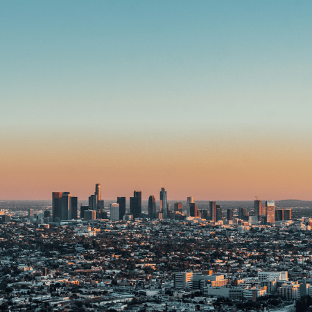 Downtown Los Angeles seen at dusk. It's one of the Big Four American cities, according to a recent internet debate.