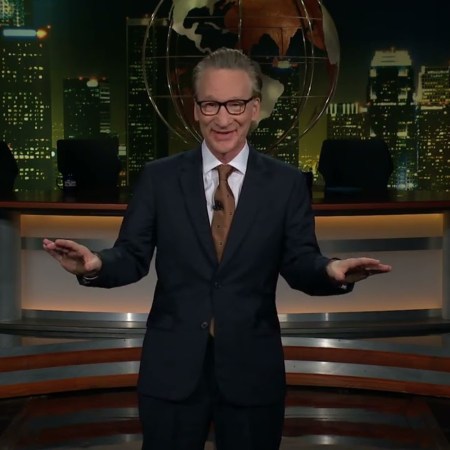 Bill Maher hosting "Real Time"