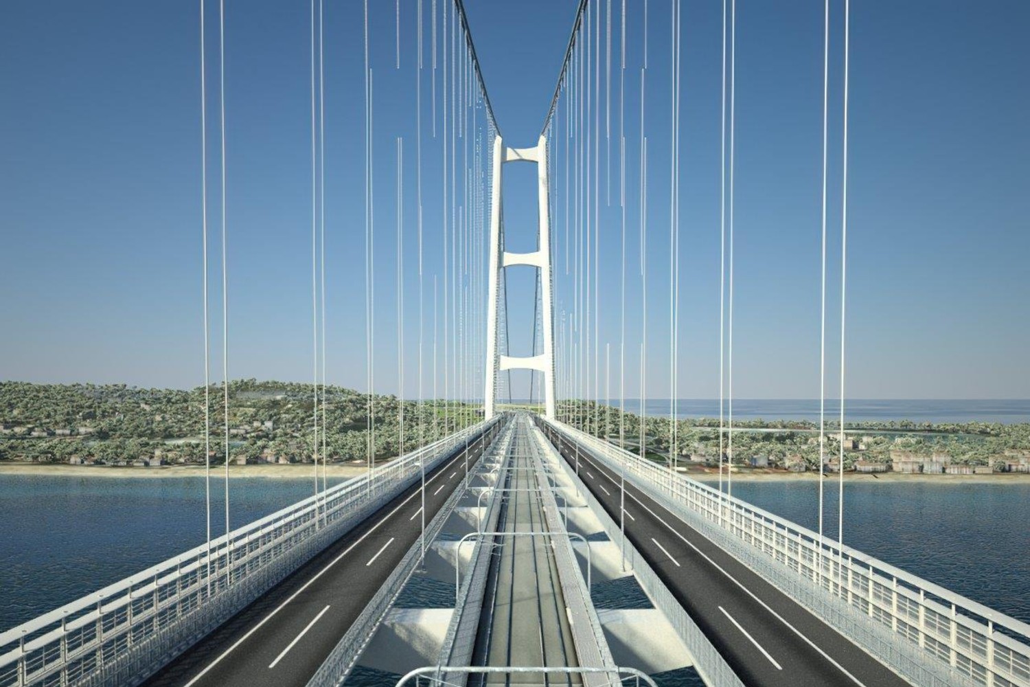 Rendering of the Strait of Messina Bridge