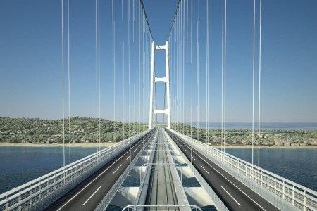 Rendering of the Strait of Messina Bridge