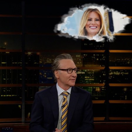 Bill Maher with a cloud above him