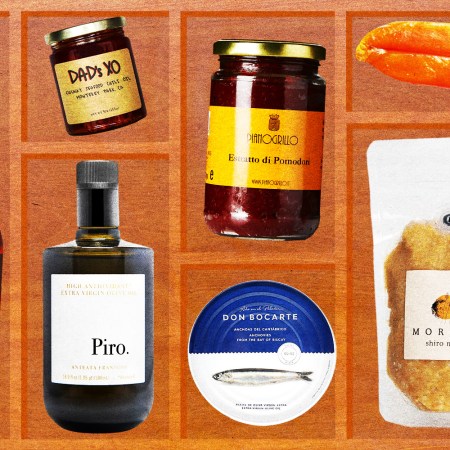 Expensive cooking ingredients recommended by chefs on an orange background