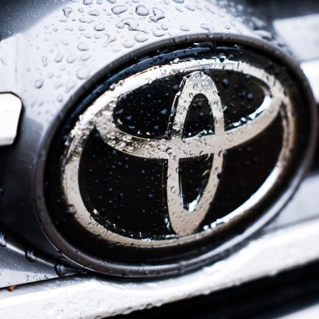 Toyota logo on the front of a car
