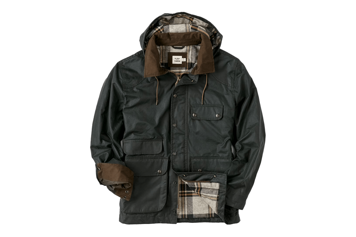 Flint and Tinder Flannel-Lined Waxed Hudson Jacket