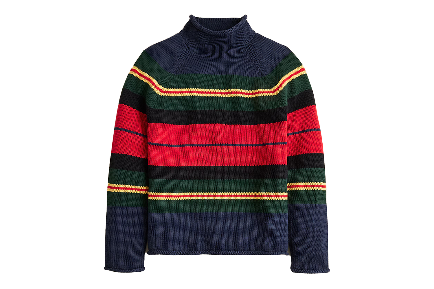 J.Crew 1988 Cotton Rugby Stripe Rollneck Sweater
