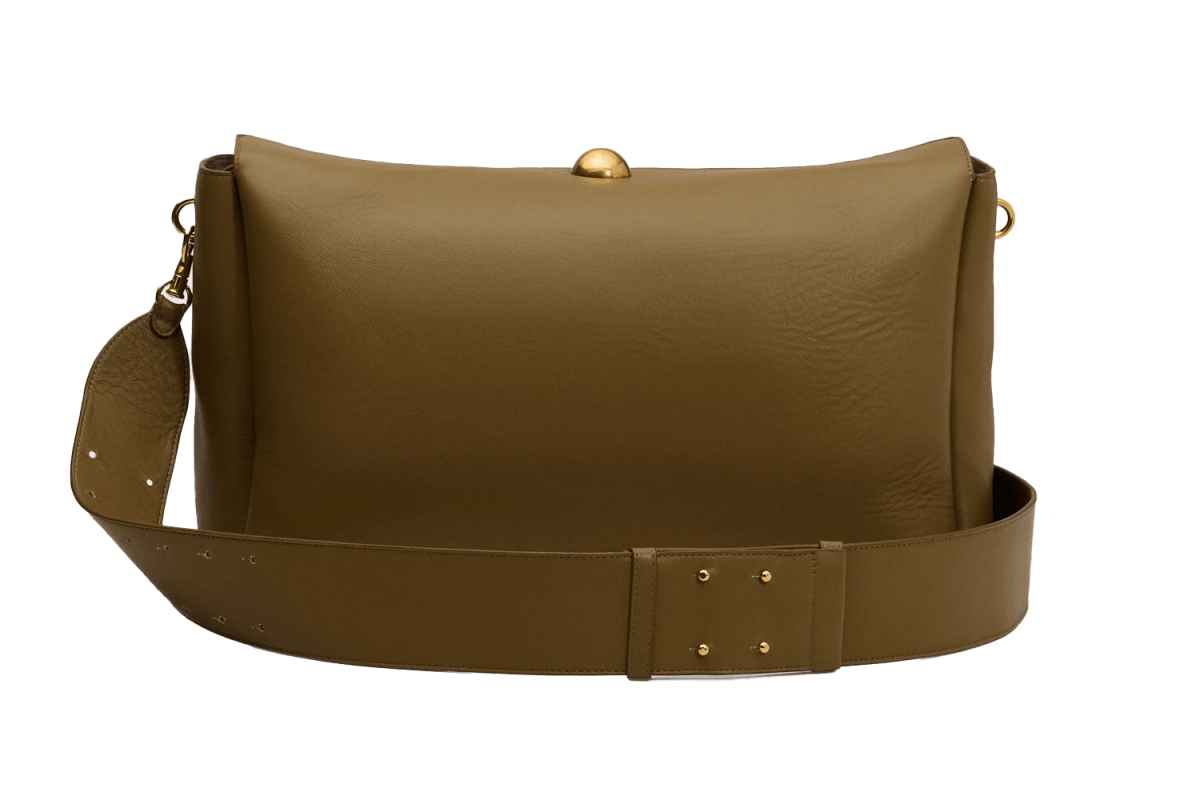 Ami Khaki Leather Large Carrousel Bag