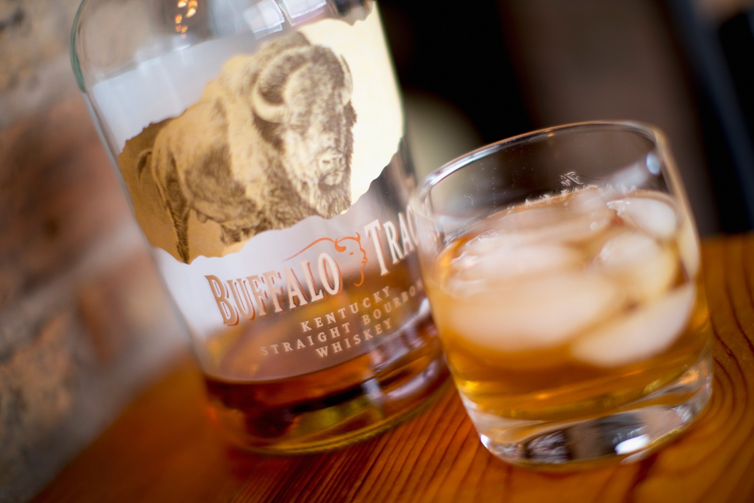 Bottle of Buffalo Trace whiskey