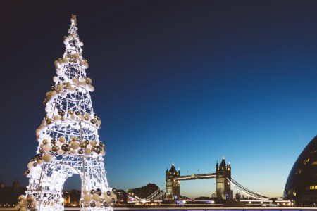 London decorated for the holidays