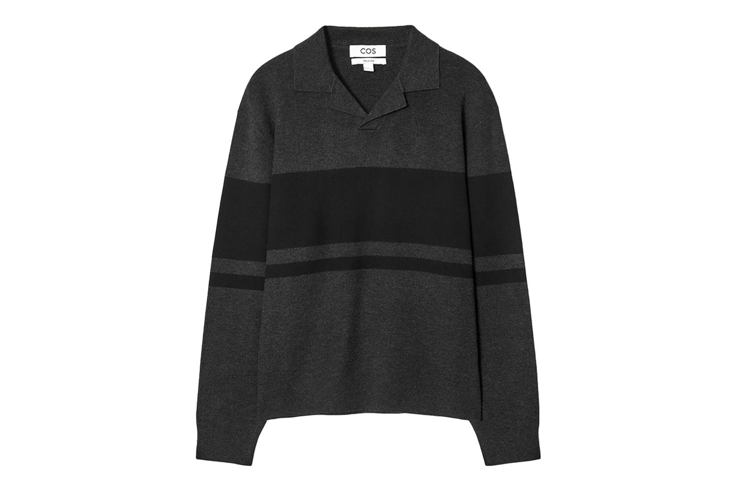 COS Striped Double-Faced Knitted Polo Shirt