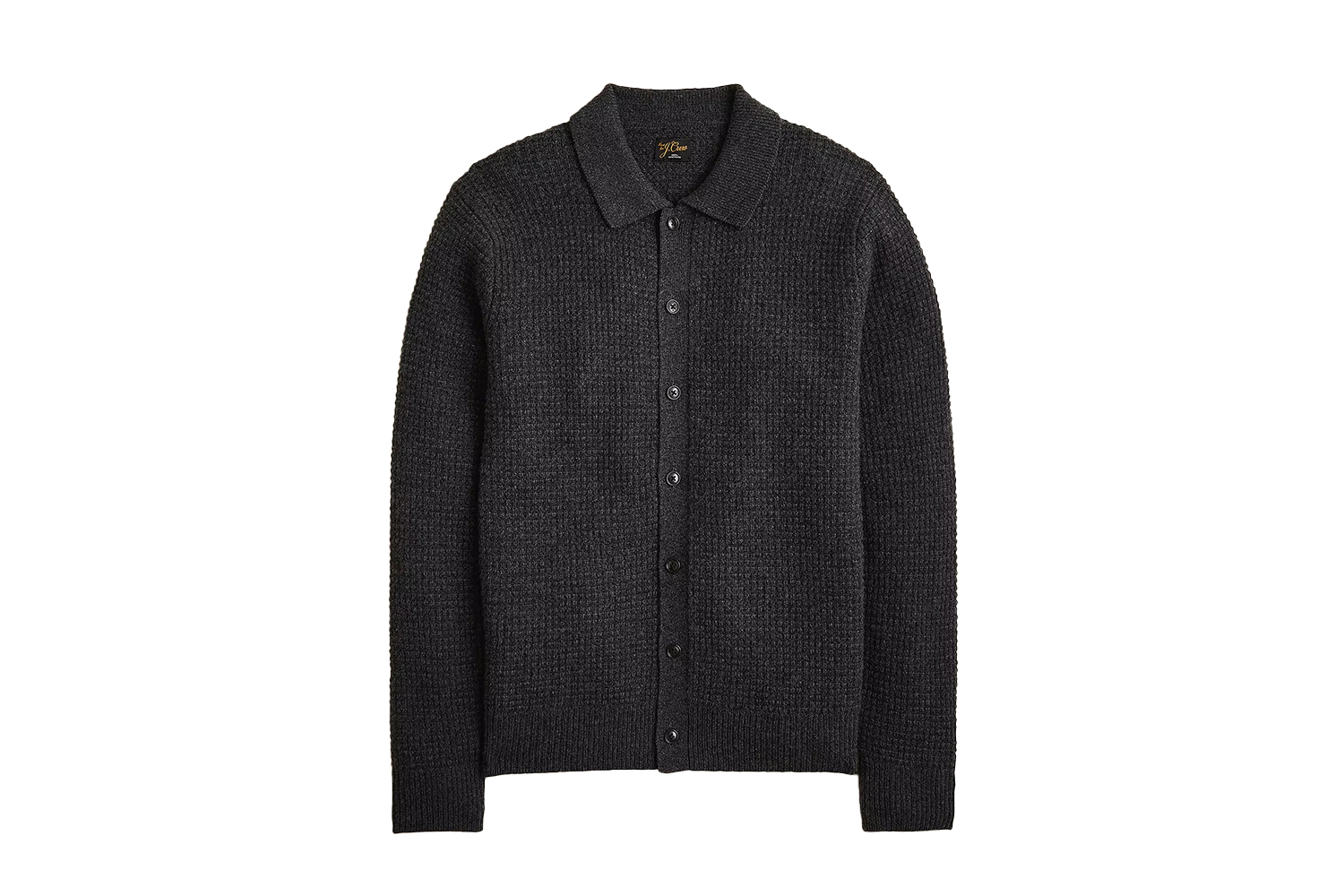 J.Crew Cashmere Waffle Knit Polo Cardigan