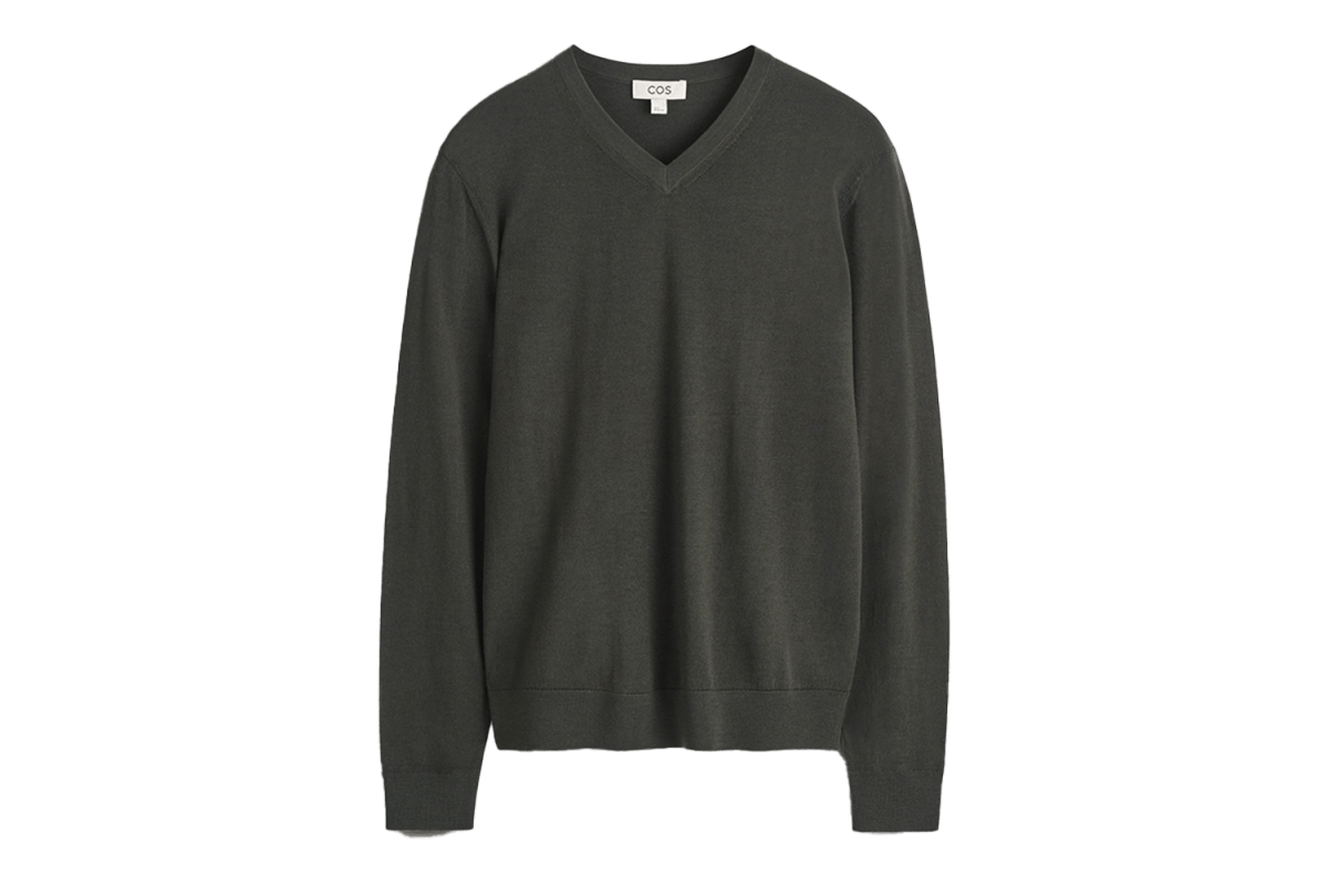 COS Slim Merino Wool V-Neck Sweater