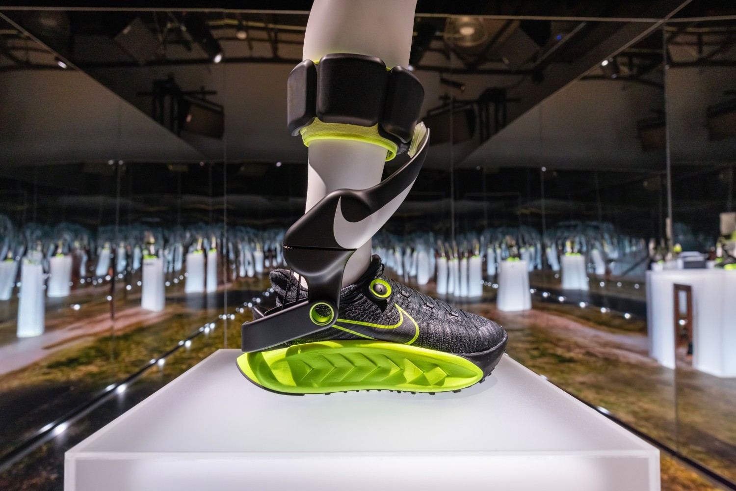Nike Amplify system in a reflective space