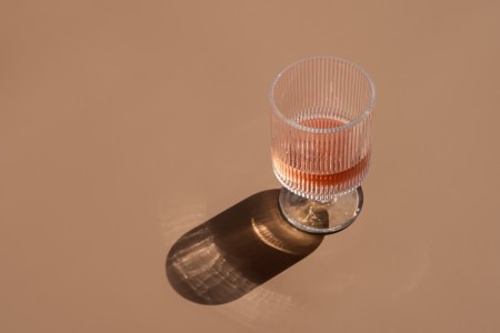 Glass of pink wine
