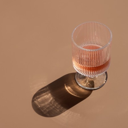 Glass of pink wine