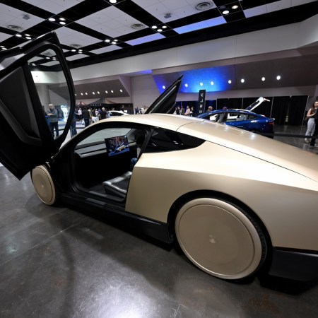 Tesla Cybercab with open door