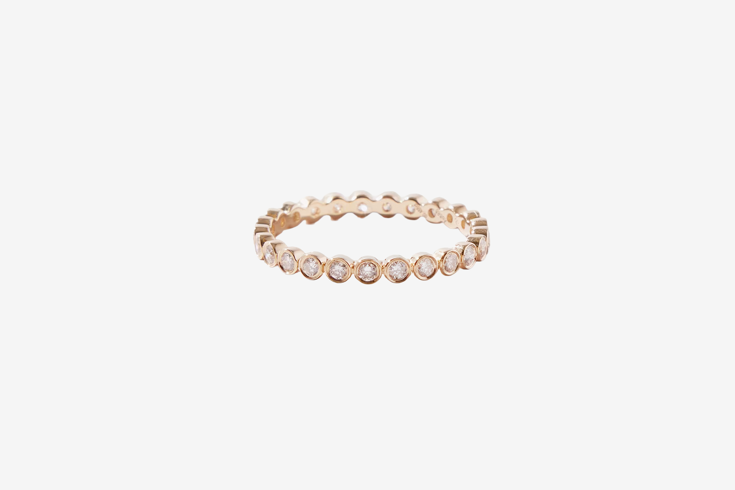 14K Gold Diamond Bezel Eternity Band