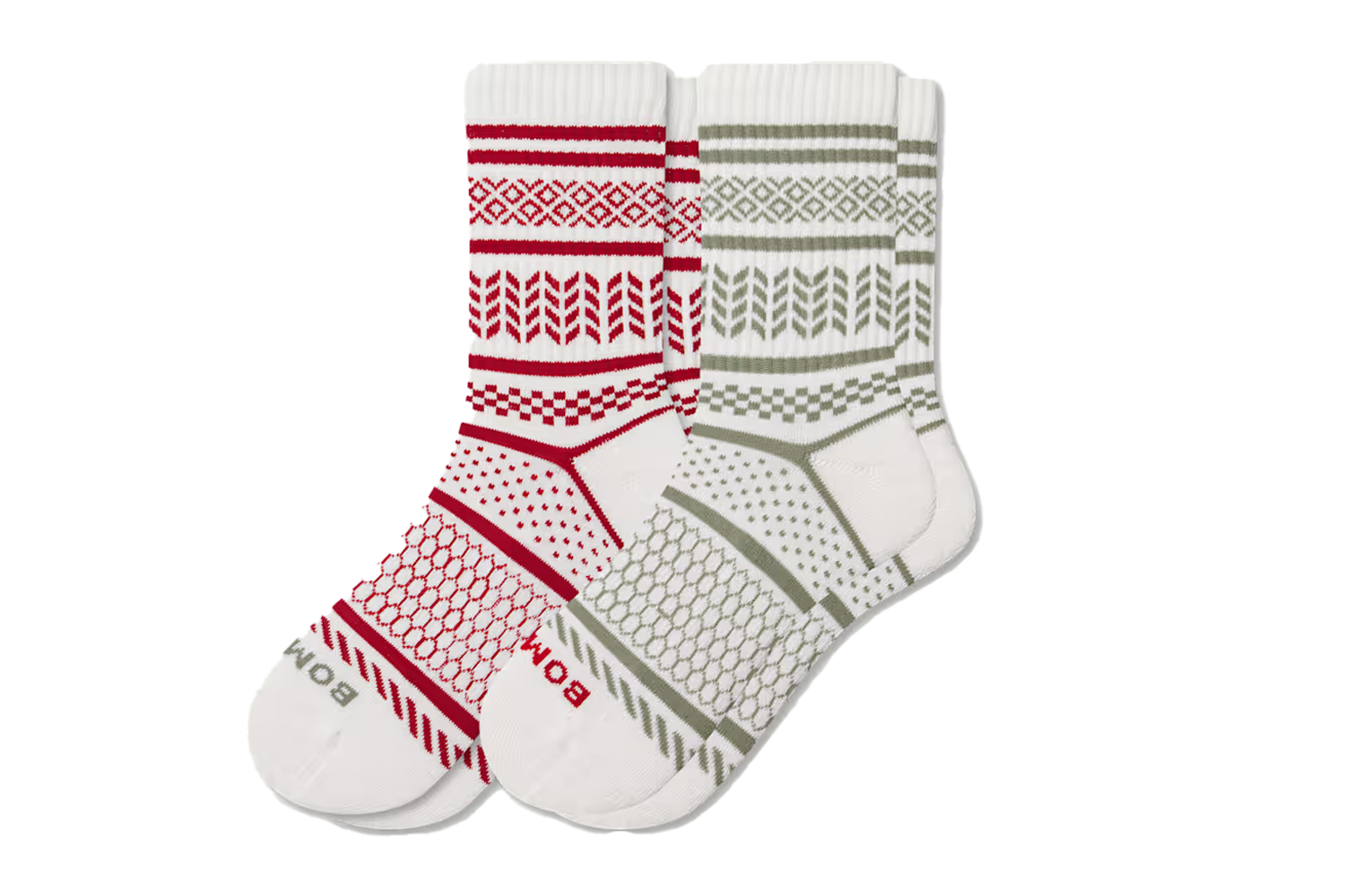 Bombas Women’s Fair Isle Half Calf Sock 2-Pack Ornament Gift Box